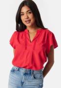 VILA Vinensa V-Neck S/S top Red 36