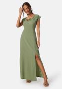 Happy Holly Structure Maxi Slit Dress Dusty green 40/42