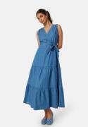 BUBBLEROOM Denim Flounce Dress Light blue 40