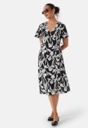 VILA Vilovie S/S Wrap Midi Dress Black/Patterned 34