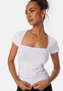 BUBBLEROOM Square Neck Short Sleeve Top White S