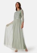 AngelEye Sequin Bodice Maxi Dress Sage Green XXS (UK6)