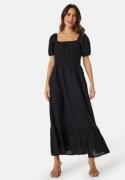 BUBBLEROOM Short Sleeve Cotton Maxi Dress Black XS