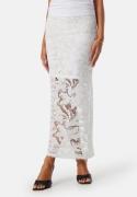 BUBBLEROOM Midi Lace Skirt White 42