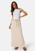 BUBBLEROOM Linen Blend Maxi Skirt Light beige XS