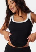 BUBBLEROOM Contrast Rib Tank Top Black M