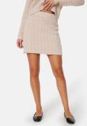 BUBBLEROOM Short Knitted Skirt Light beige/White M