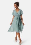 Goddiva Flutter Chiffon Midi Dress Sage Green XL (UK16)