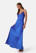 Bubbleroom Occasion Satin Strap Gown Blue 36