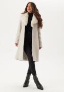 Chiara Forthi Fur Collar Wool Blend Coat Light beige S