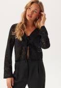 BUBBLEROOM Tie Lace Cardigan  Black XS