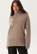 GANT Herringbone Detail Rollneck Warm Grey XS