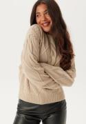 VILA Vilou O-neck L/S CABLE KNIT TO Feather Gray XS