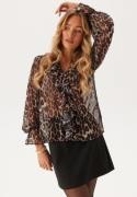 BUBBLEROOM Flounce Blouse Leopard XS