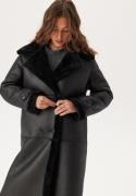 VILA Vimella Long Sherling Coat Black 34