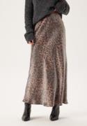 BUBBLEROOM Shimmer Midaxi Skirt Leopard/Brown XS