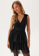 Bubbleroom Occasion Tulle Frill Short Dress Black 40