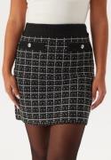 Pieces Pcnilja Hw Knit Skirt Black Checks:white And Silver S