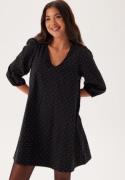 Object Collectors Item Objrigini 3/4 SLEEVE V-NECK Dress Black Detail:rhinestones 38