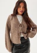 Object Collectors Item Objflora Re L/S KNIT CARDIGAN  Desert Taupe Detail:melange L