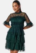 BUBBLEROOM Frill Lace Dress Dark green 42