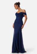 Goddiva Chiffon Off Shoulder Maxi Dress Navy XL (UK16)