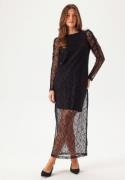 VILA Vibiana Lace L/S ANKLE DRESS A Black Beauty 36