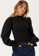 BUBBLEROOM Frill Structured Blouse Black S