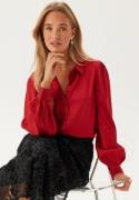 BUBBLEROOM Puff Sleeve Structured Shirt Red 42