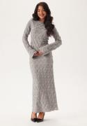 BUBBLEROOM Structure Long Sleeve Midi Dress Light grey XS