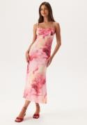 Bardot Adoni Printed Mesh Midi Dress 132801 Pink Tie Dye 42(UK14)