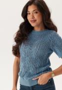 VILA Vicotti S/S O-NECK KNIT TOP -  Blissful Blue M