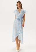 VERO MODA Vmpage S/L LONG WRAP DRESS  LO Airy Blue Aop:mona XS