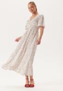 BUBBLEROOM Butterfly Sleeve Viscose Maxi Dress Offwhite/Patterned 38