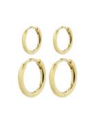 Ariella Recycled Hoop Earrings 2-In-1 Set Gold-Plated Accessories Jewellery Earrings Hoops Gold Pilgrim