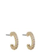 Clarissa Small Oval Ear G/Clear Accessories Jewellery Earrings Hoops Gold SNÖ Of Sweden