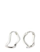 Alberte Organic Shape Hoop Earrings Silver-Plated Accessories Jewellery Earrings Hoops Silver Pilgrim