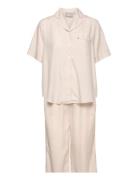 Arianna Lyocell/Viscose Jacquard Dot Pajama Set Pyjamas Nattøj Beige Lexington Home