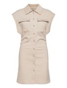 Addison Denim Dress Kort Kjole Cream NORR