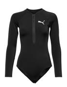 Puma Swim Women Long Sleeve Surf Suit 1P Badedragt Badetøj Black Puma Swim