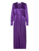 Slflyra Ls Ankle Wrap Dress B Maxikjole Festkjole Purple Selected Femme