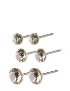 Millie Crystal Earrings 3-In-1 Set Accessories Jewellery Earrings Studs Gold Pilgrim