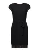 Sleeveless Mini Dress With Plissé Pleats Kort Kjole Black Esprit Collection