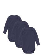 3 Pack Rib Jersey Long Sleeve Body Bodies Long-sleeved Multi/patterned Copenhagen Colors