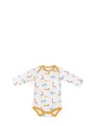 Bergamote Cream Animal Print Bodysuit Sous Mon Baobab 12M Bodies Long-sleeved Multi/patterned Moulin Roty