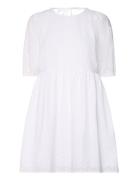 Endragon 3/4 Dress Emb 6982 Kort Kjole White Envii