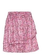 Gwen Printed Mini Skirt Kort Nederdel Pink Dante6