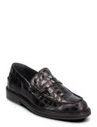 Loafer Loafers Flade Sko Black ANGULUS