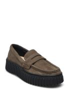 Torhill Penny Loafers Flade Sko Green Clarks