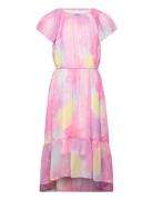 Dress Hi And Low Chiffon Aop Dresses & Skirts Dresses Partydresses Pink Lindex